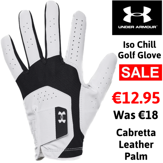 Under Armour Iso Chill Golf Glove Men's Right Hand (White Black 001)