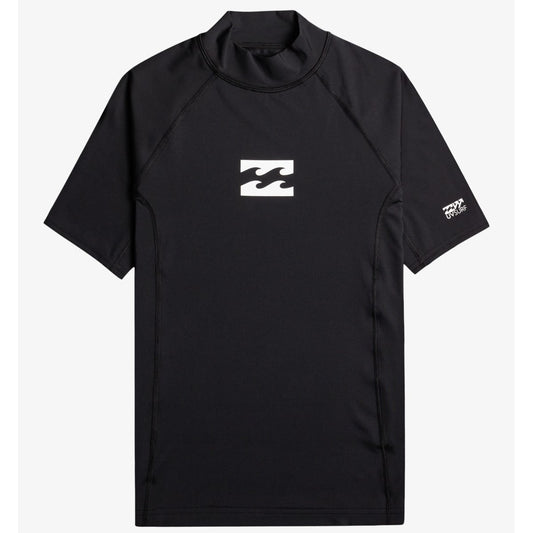 Billabong Waves All Day Short Sleeve Rash Vest Junior (Black)