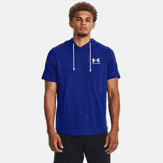 Under Armour Rival Terry Short Sleeve Hoodie Men's (Blue 401)