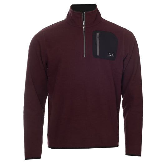 Calvin Klein Planet Fleece Half Zip Top Men's (Burgundy)