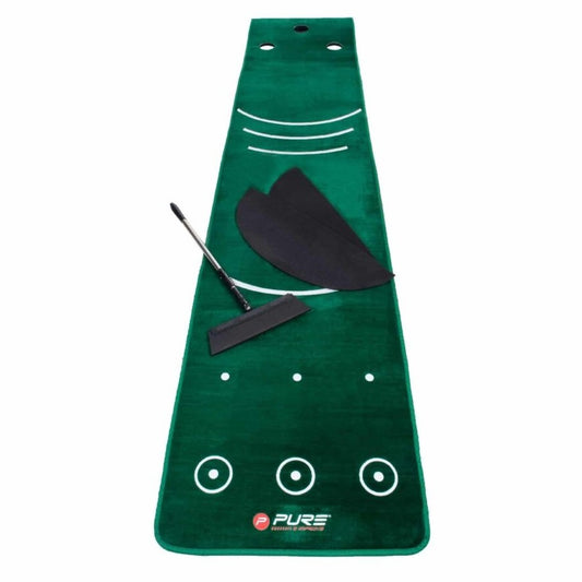 Pure 2 Improve Dual Grain Putting Mat with Broom