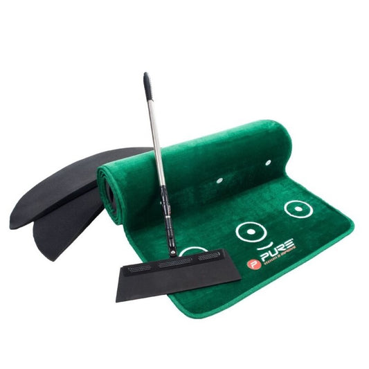 Pure 2 Improve Dual Grain Putting Mat with Broom