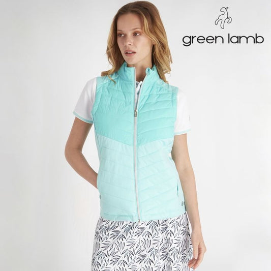 Green Lamb Noelle Quilted Gilet With Stretch Back Women's