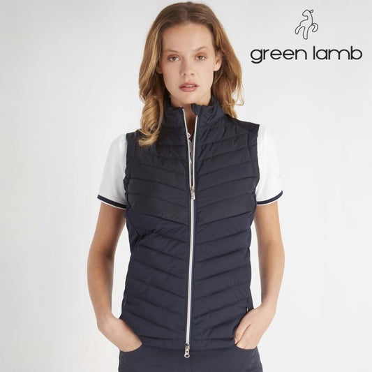 Green Lamb Noelle Quilted Gilet With Stretch Back Women's