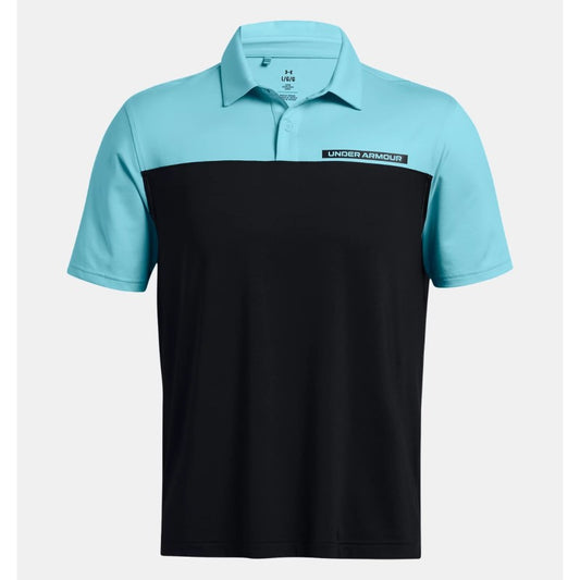 Under Armour Tee To Green Colour Block Polo Shirt Men's (Black Blue 002)