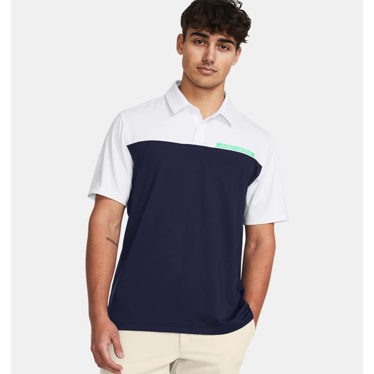 Under Armour Tee To Green Colour Block Polo Shirt Men's (Navy 410)