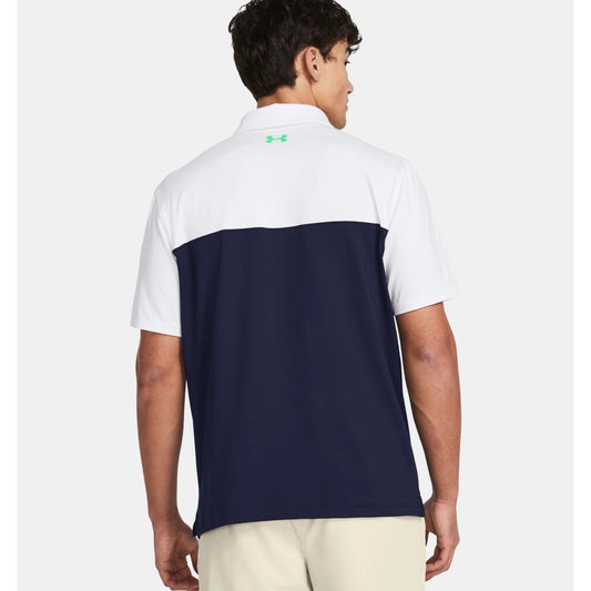 Under Armour Tee To Green Colour Block Polo Shirt Men's (Navy 410)