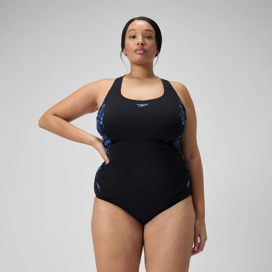 Speedo Placement Medalist 1 Piece Swimsuit Women's (Navy Blue)