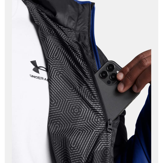 Under Armour Legend Down Hooded Jacket Men's (Black Blue 002)