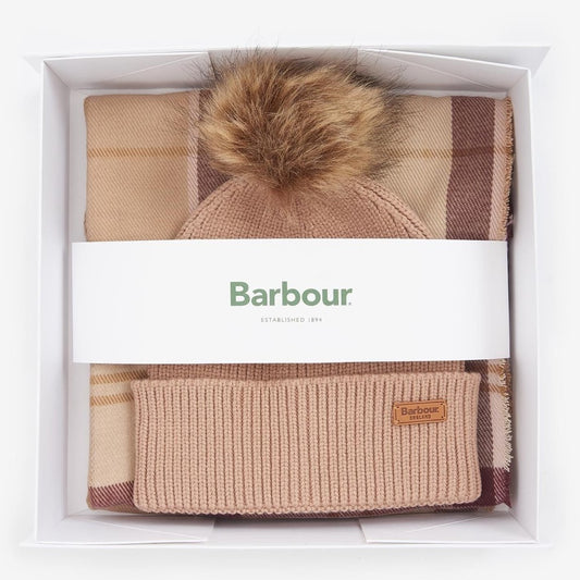 Barbour Dover Beanie & Hailes Scarf Gift Set Women's