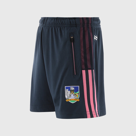 O'Neills Limerick GAA Nepal 049 Poly Shorts Girl's (Navy Pink)