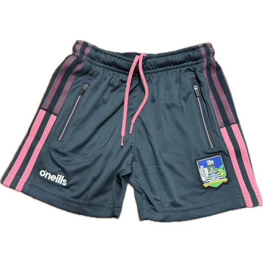 O'Neills Limerick GAA Nepal 049 Poly Shorts Women's (Navy Pink)