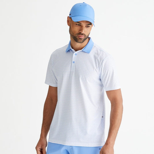 Ping Jared Golf Polo Shirt Men's (White Corn Flower Blue)