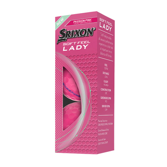 Srixon Soft Feel Lady 9 Golf Balls x 3