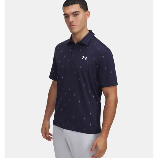 Under Armour Tee To Green Printed Polo Shirt Men's (Midnight Navy 413)