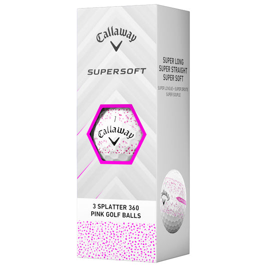 Callaway Supersoft Splatter 360 Golf Balls x 3 (Pink)