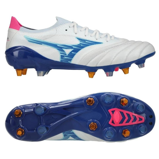 Mizuno Morelia Neo IV Beta Elite Mix Rugby Boots Men's (White Blue)