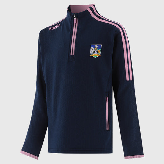 O'Neills Limerick GAA Hydra 184 Half Zip Top Girl's (Navy Pink)