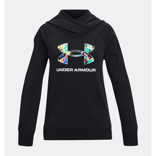 Under Armour Rival Fleece Core Logo Hoodie Girls (Black Pink 001)