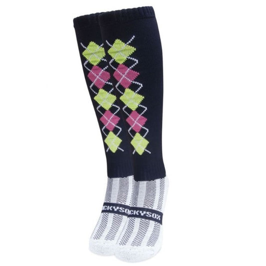 Wacky Sox Diamond Navy Hockey Socks Girl's (Navy)