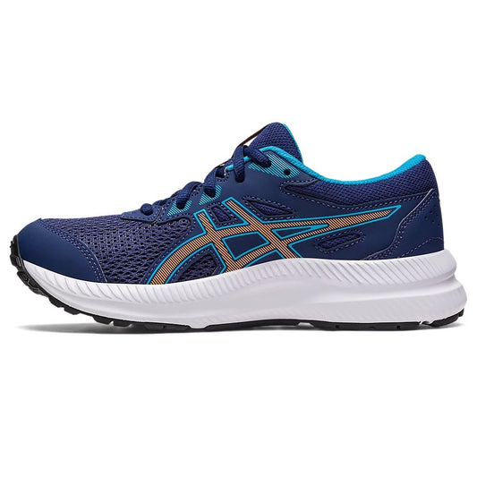 Asics Contend 8 Running Shoes Junior (Indigo Blue Sun Peach)
