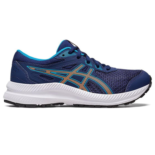 Asics Contend 8 Running Shoes Junior (Indigo Blue Sun Peach)