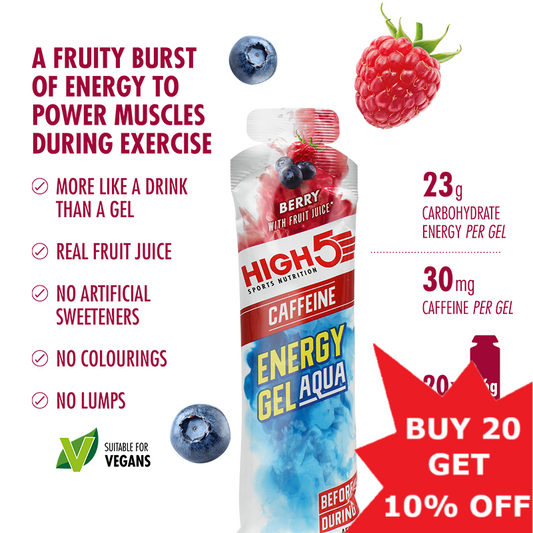 High 5 Energy Gel Aqua Plus 66g Caffeine