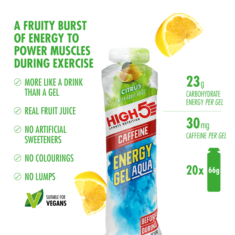 High 5 Energy Gel Aqua Plus 66g Caffeine