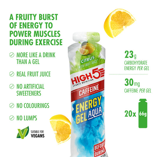 High 5 Energy Gel Aqua Plus 66g Caffeine