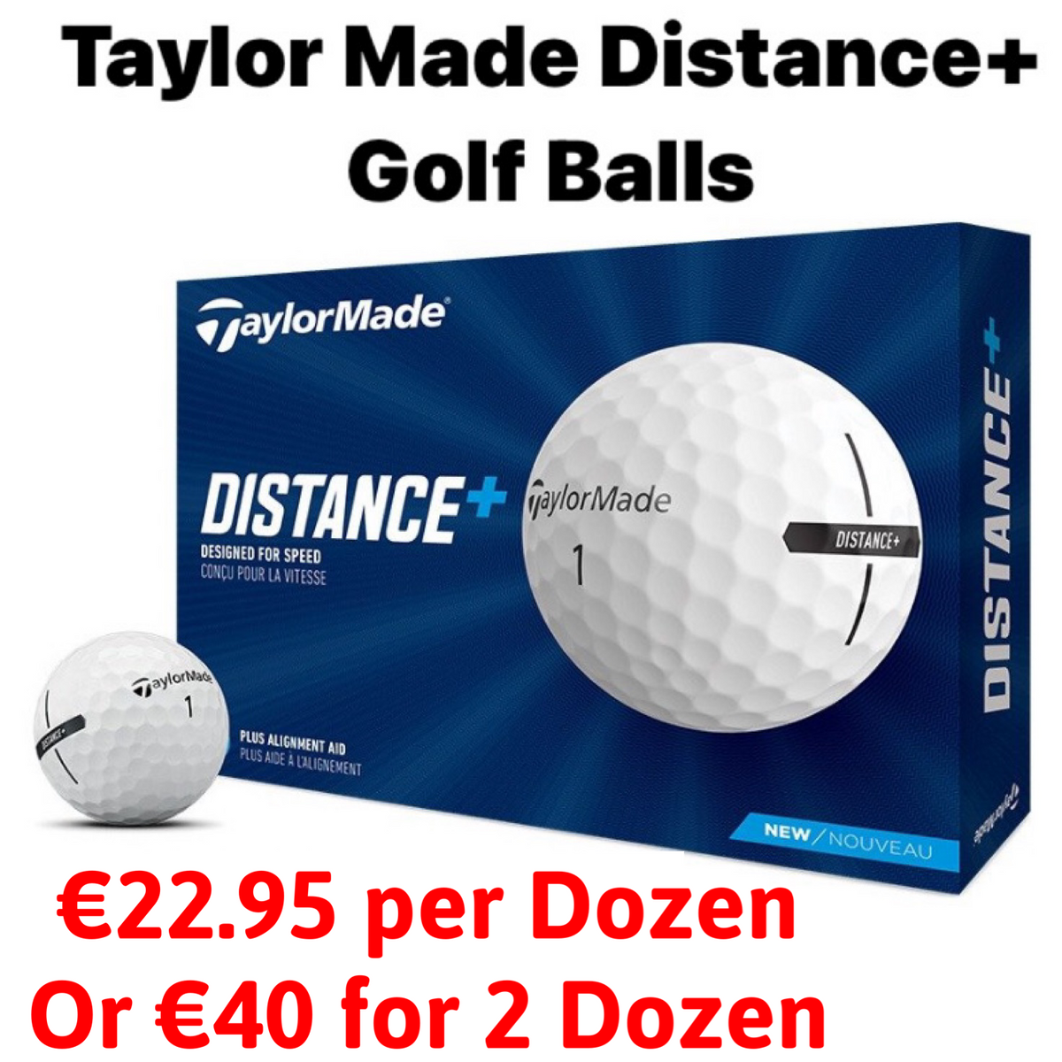 Taylor Made Distance+ Golf Balls x 12