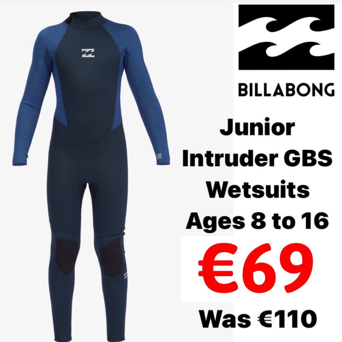 Billabong Intruder 3/2mm Intruder GBS Back Zip Wetsuit Junior