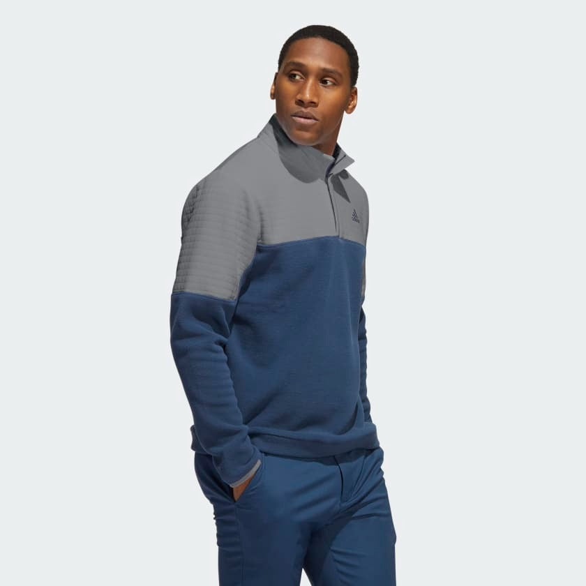 Adidas DWR Colourblock Quarter Zip Sweatshirt Men's (Grey Navy)
