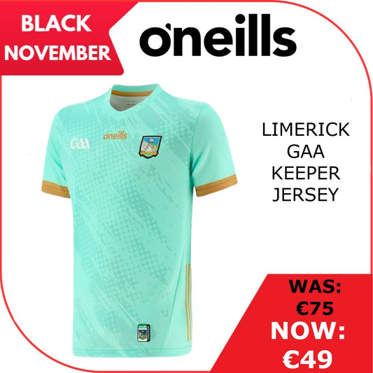 O'Neills Limerick GAA Goal Keeper Jersey (Mint Shadow Gold)