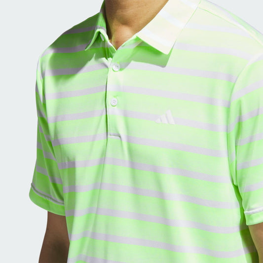 Adidas Golf Two Colour Stripe Polo Shirt Men's (Green White)