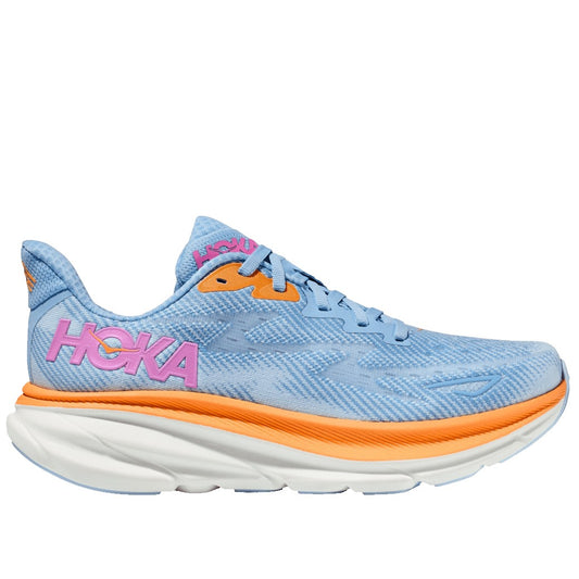 Hoka Clifton 9 Running Shoes Women's Wide (Airy Blue Ice Water)