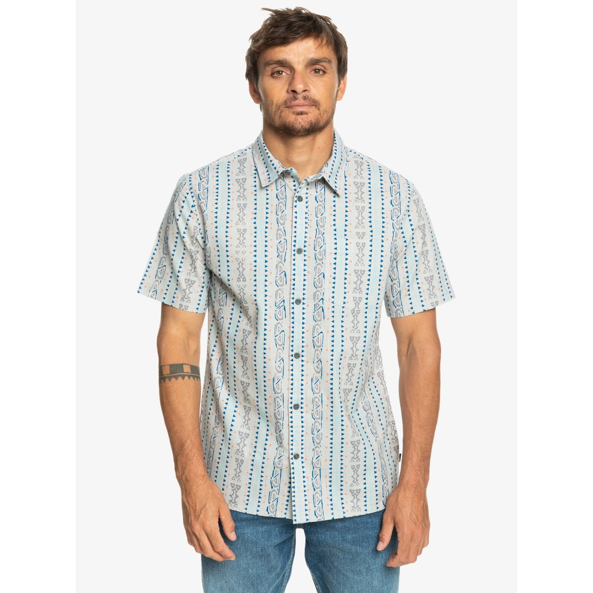 Quiksilver Tracks Short Sleeve Shirt Men's (Grey Violet Tracks SFV6)