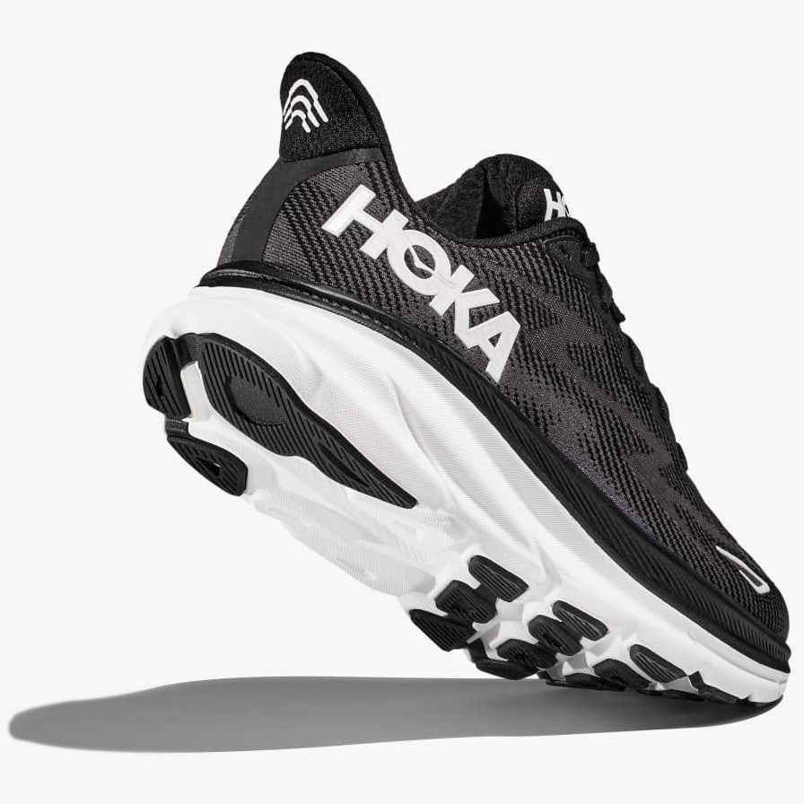 Hoka Clifton 9 Running Shoes Women s Wide Black White Gleeson