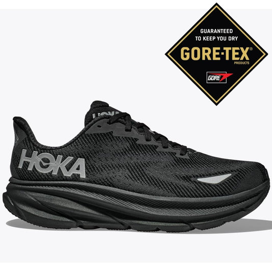 Hoka Clifton 9 Gore Tex Running Shoes Men's (Black)