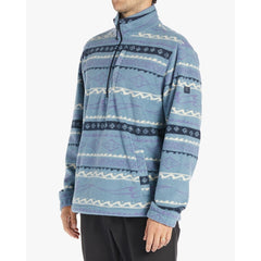 Billabong Boundary Half Zip Mock Neck Fleece Men's (Washed Blue)