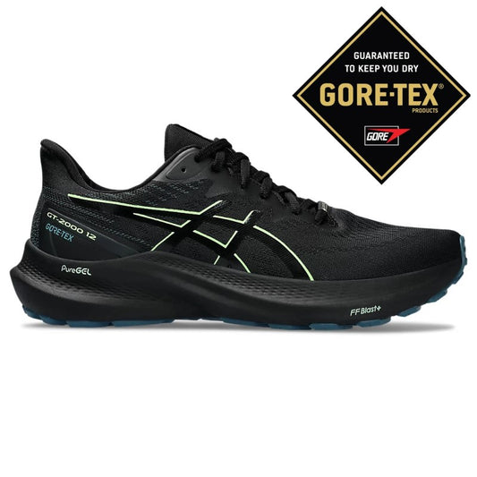 Asics GT 2000 12 Gore Tex Running Shoes Men's (Black Green 001)