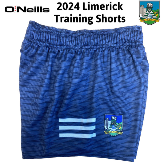 O'Neills Limerick Mourne Training Shorts 2024 Junior (Navy White)