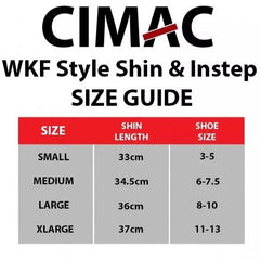 Cimac WKF Style Shin Removable Instep Pads