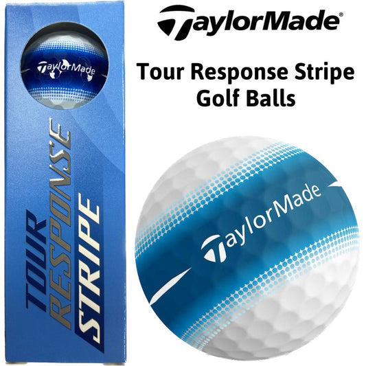 Taylor Made Tour Response Stripe Golf Balls x 3 (Blue)