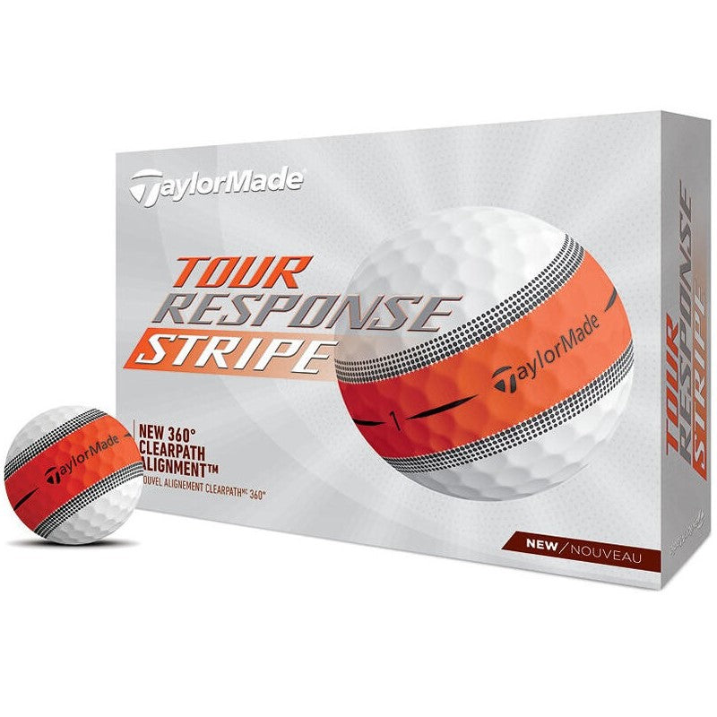 Taylor Made Tour Response Stripe Golf Balls x 12 (Orange)