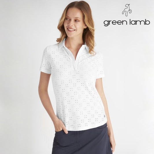 Green Lamb Naira Broderie Anglasie Polo Shirt Women's&nbsp;