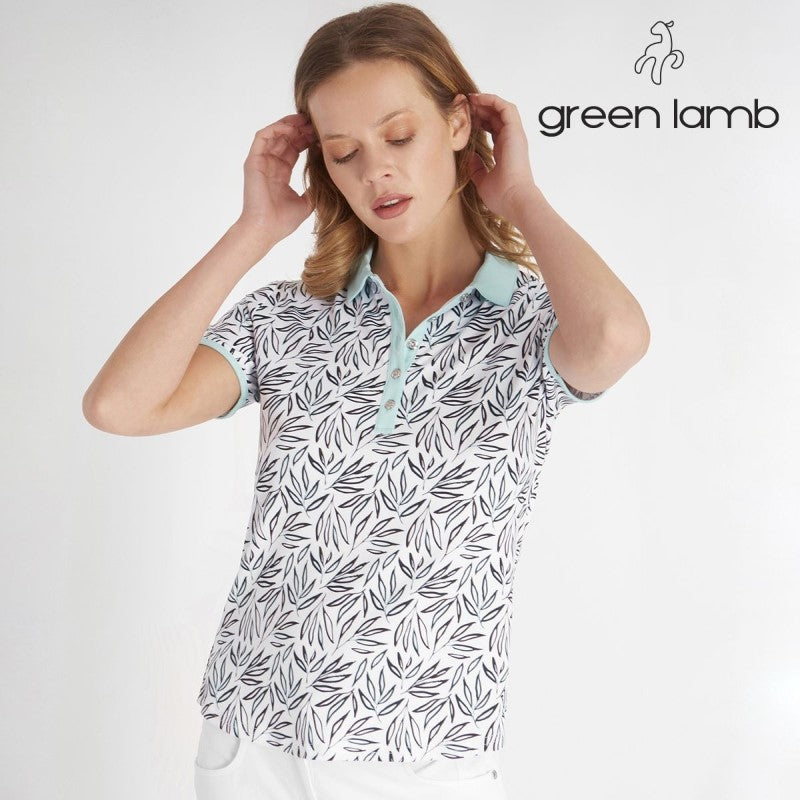 Green Lamb Naomi Print Polo Shirt Women's