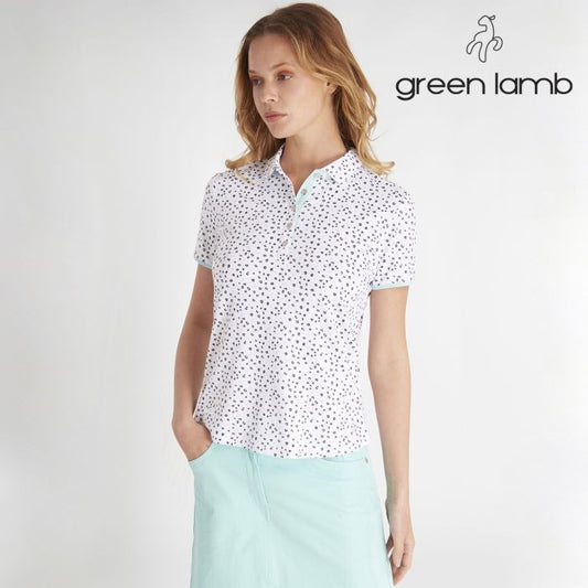 Green Lamb Naomi Print Polo Shirt Women's