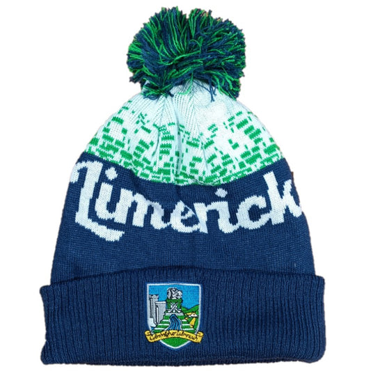 Limerick GAA Bobble Hat (Navy White Green)
