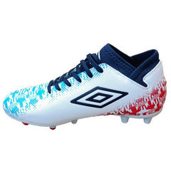 Umbro Formation II Firm Ground Football Boots Junior (White Navy)