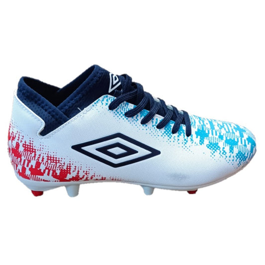 Umbro Formation II Firm Ground Football Boots Junior (White Navy)